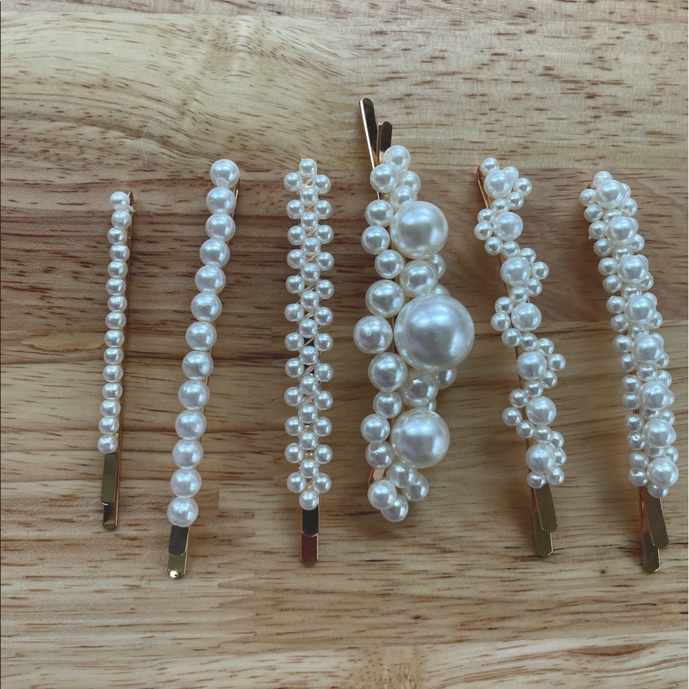 Set of Pearl Beaded Hair clips and Bobby Pins